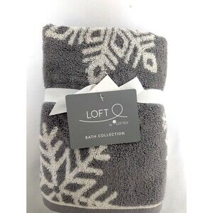 LOFT by LOFTEX Holiday Gray Snowflake Hand Towel Set of 2 NEW